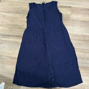 Ekouaer blue maternity dress - with buttons on the shoulders to pull down